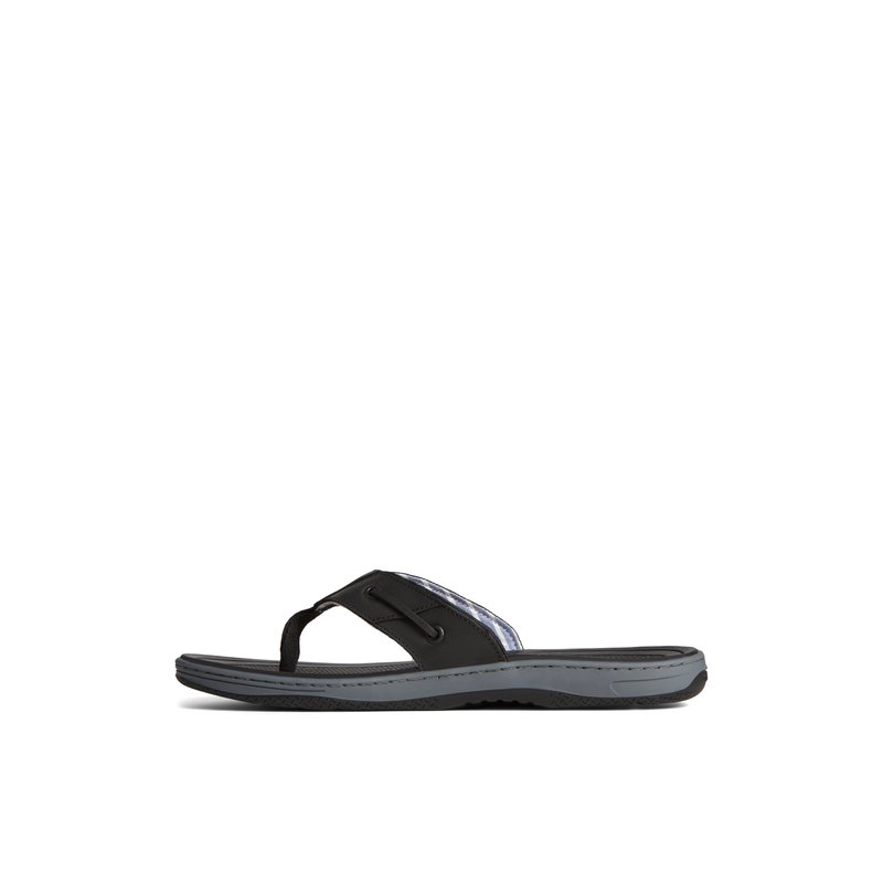 Baitfish Leather Flip Flop Black Men s Sandals Sperry US